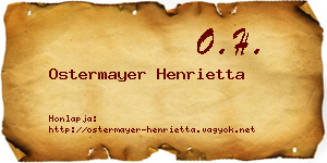 Ostermayer Henrietta névjegykártya